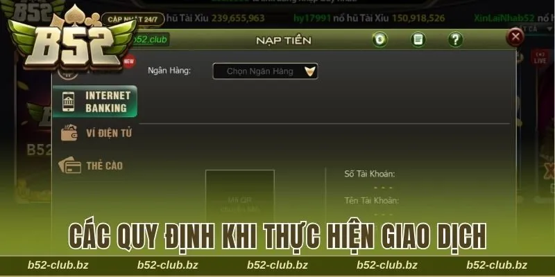Các quy định quan trọng khi thực hiện giao dịch thanh toán