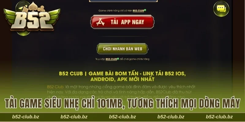 Tải game siêu nhẹ chỉ 101mb, tương thích mọi dòng máy