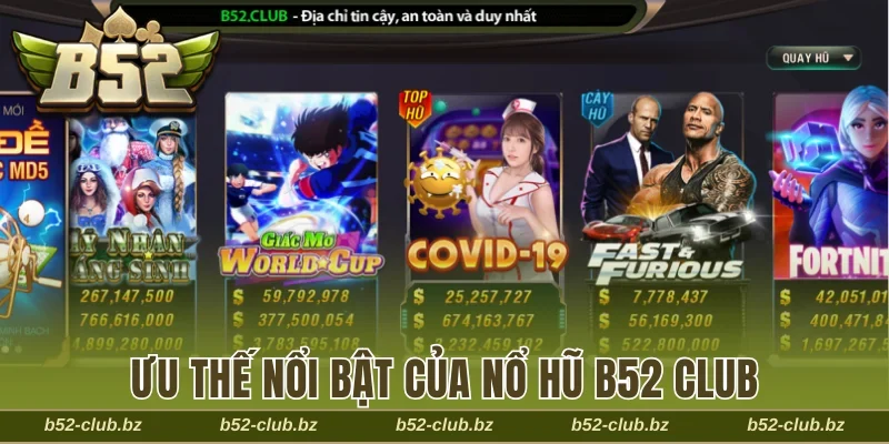 Ưu thế nổi bật của nổ hũ B52 Club